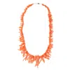 Shar Oke Women's Orange / Silver Mediterranean Orange Coral & Sterling Silver Necklace In Multi
