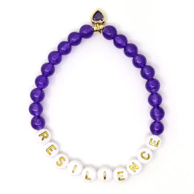 Shar Oke Women's Pink / Purple / Gold Resilience Word Charm Bracelet