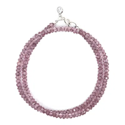 Shar Oke Women's Pink / Silver Pink Amethyst Wrap Beaded Bracelet In Multi