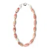 Shar Oke Women's Pink / White / Silver Rhodochrosite & Freshwater Pearls Necklace In Multi