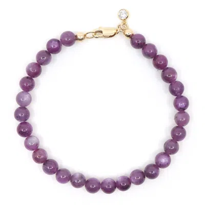 Shar Oke Women's Purple Ruby & Mica Beaded Bracelet