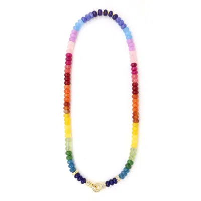 Shar Oke Women's Rainbow Gemstones & Cubic Zirconia Necklace