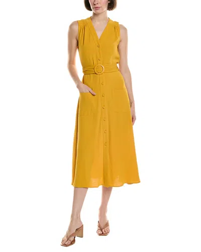 Sharagano Belted Shirtdress In Yellow