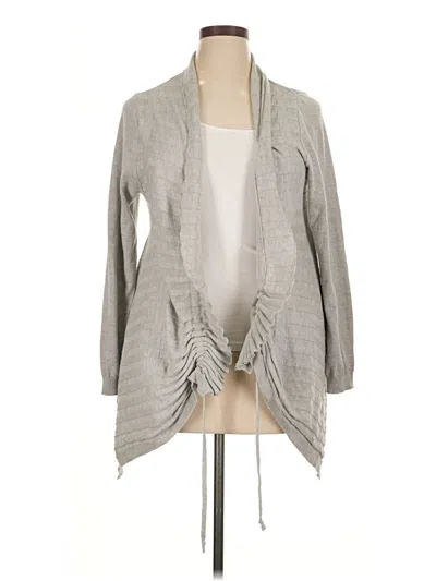 Pre-owned Sharagano Cardigan Sweater In Gray