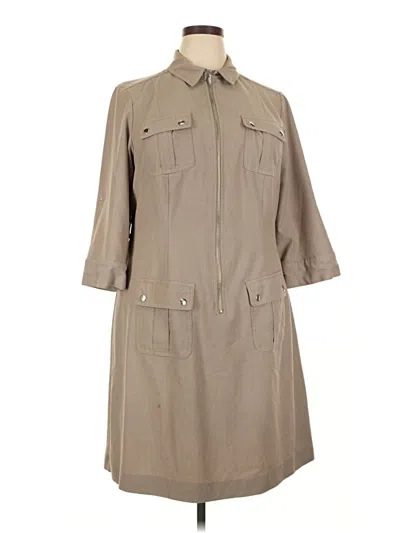 Pre-owned Sharagano Casual Dress In Brown