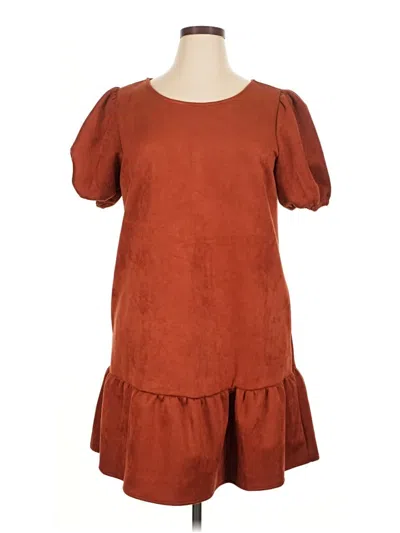 Pre-owned Sharagano Casual Dress In Brown