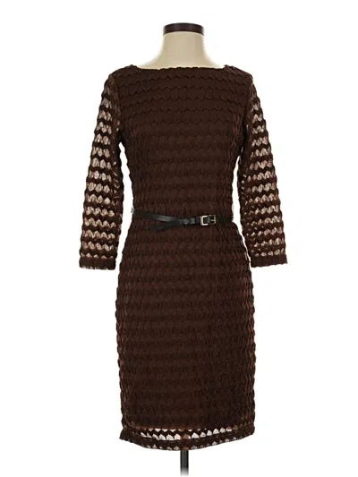 Pre-owned Sharagano Casual Dress In Brown