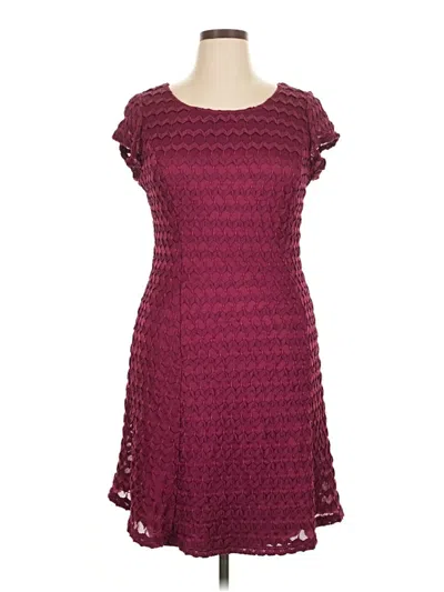 Pre-owned Sharagano Casual Dress In Burgundy
