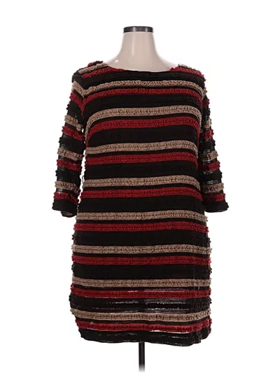 Pre-owned Sharagano Casual Dress In Burgundy