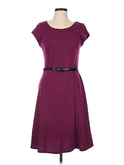 Pre-owned Sharagano Casual Dress In Burgundy