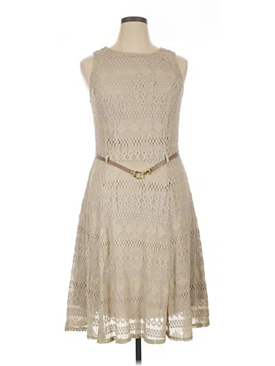 Pre-owned Sharagano Casual Dress In Tan