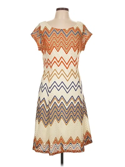 Pre-owned Sharagano Casual Dress In Tan