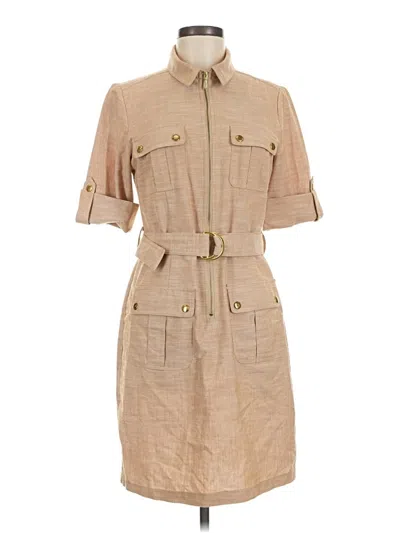 Pre-owned Sharagano Casual Dress In Tan