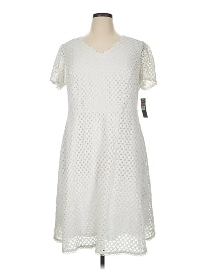 Pre-owned Sharagano Casual Dress In White