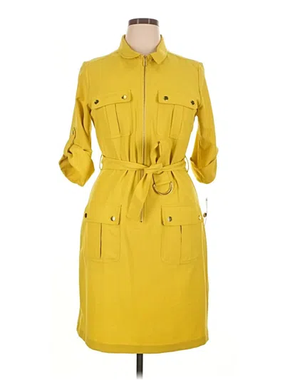 Pre-owned Sharagano Casual Dress In Yellow