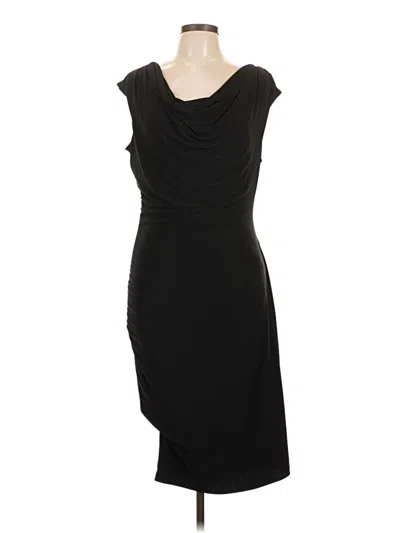 Pre-owned Sharagano Cocktail Dress In Black
