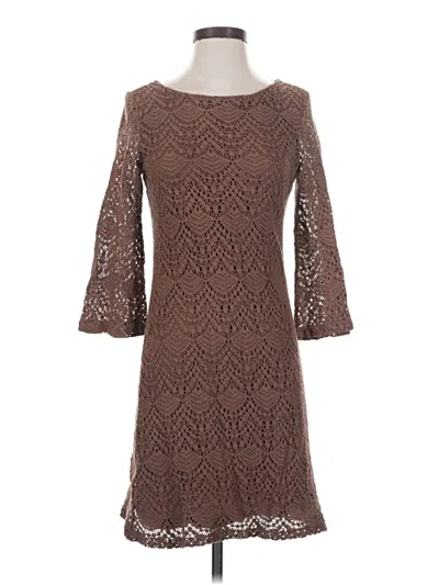 Pre-owned Sharagano Cocktail Dress In Brown