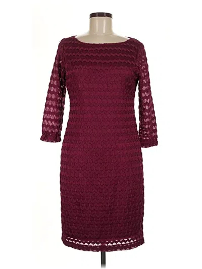 Pre-owned Sharagano Cocktail Dress In Burgundy