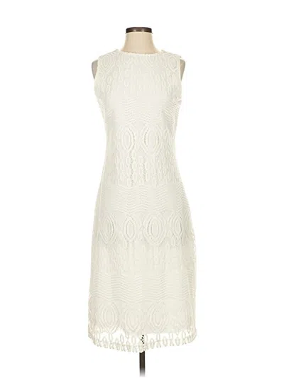 Pre-owned Sharagano Cocktail Dress In Ivory