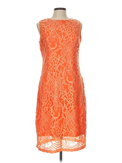 Pre-owned Sharagano Cocktail Dress In Orange