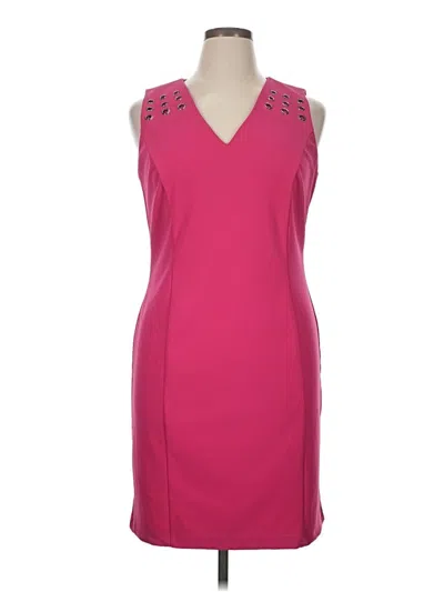 Pre-owned Sharagano Cocktail Dress In Pink