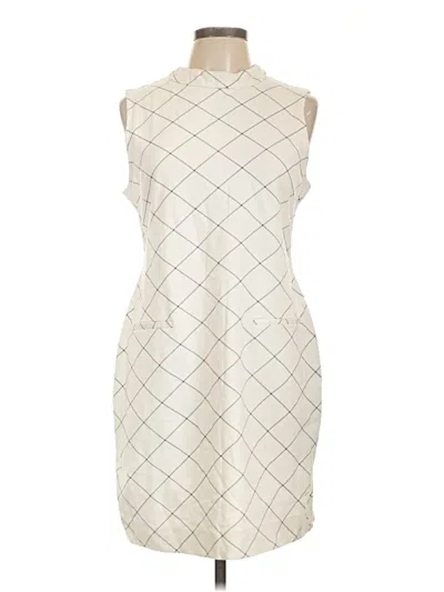 Pre-owned Sharagano Cocktail Dress In White