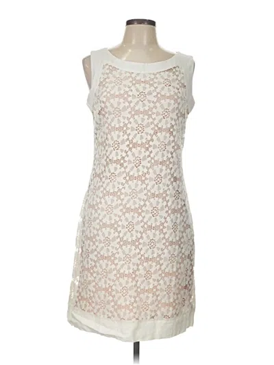 Pre-owned Sharagano Cocktail Dress In White