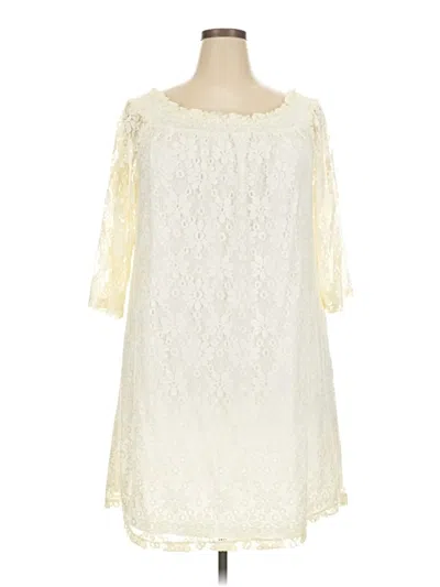 Pre-owned Sharagano Cocktail Dress In White