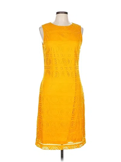 Pre-owned Sharagano Cocktail Dress In Yellow