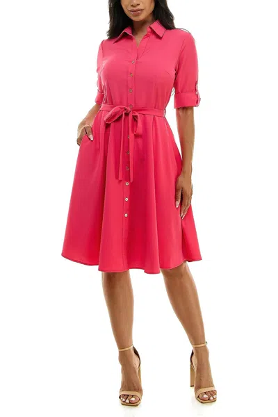 Sharagano Hw3f196185 Short A Line Pocket Cocktail Dress In Pink