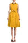 Sharagano Hw3s196297 Short A Line Cocktail Pocket Dress In Yellow
