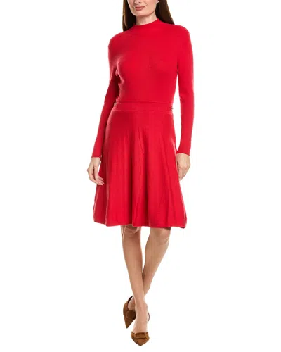 Sharagano Long Sleeve Mini Dress In Red