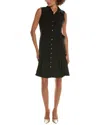 Sharagano Pleated Hem Shirtdress In Black