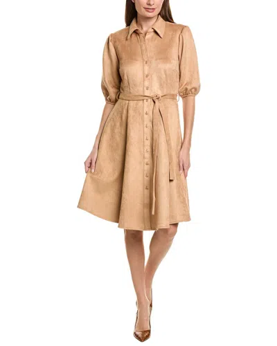 Sharagano Nanette Nanette Lepore Long Sleeve Shirtdress In Brown
