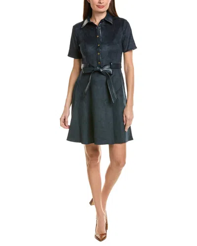 Sharagano Nanette Nanette Lepore Short Sleeve Mini Dress In Blue