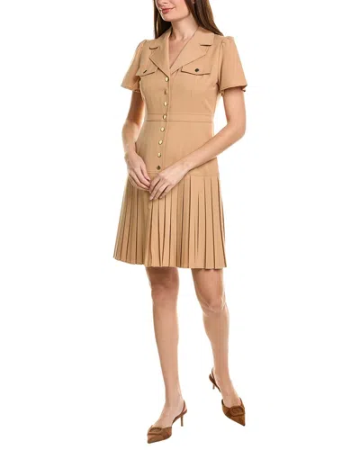 Sharagano Nanette Nanette Lepore Short Sleeve Shirtdress In Brown
