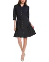 Sharagano Pleated Hem Shirtdress