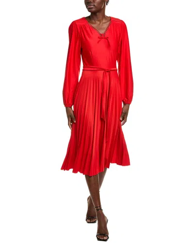 SHARAGANO PLEATED MIDI DRESS