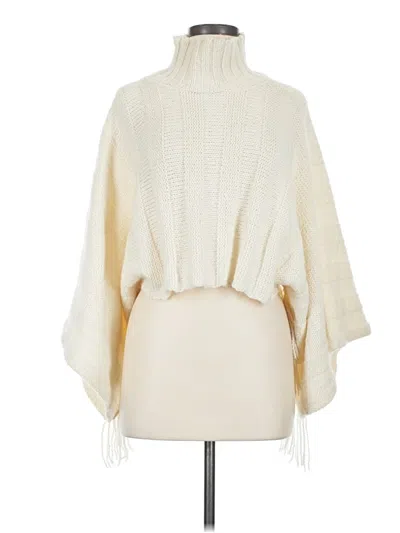 Pre-owned Sharagano Poncho In Ivory