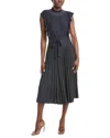 Sharagano Ruffle Midi Dress In Black