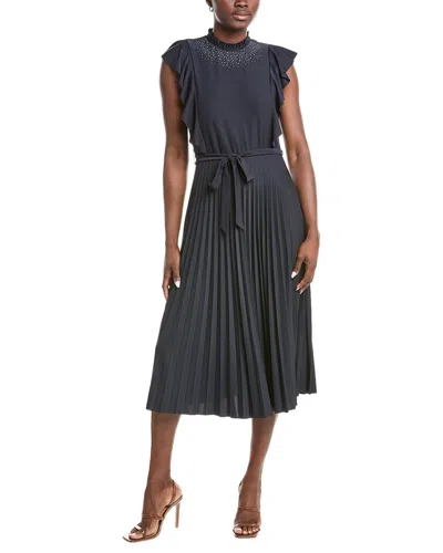 Sharagano Ruffle Midi Dress In Black