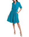 Sharagano Tie Waist Shirtdress In Blue