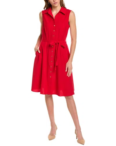 Sharagano Shirtdress In Red