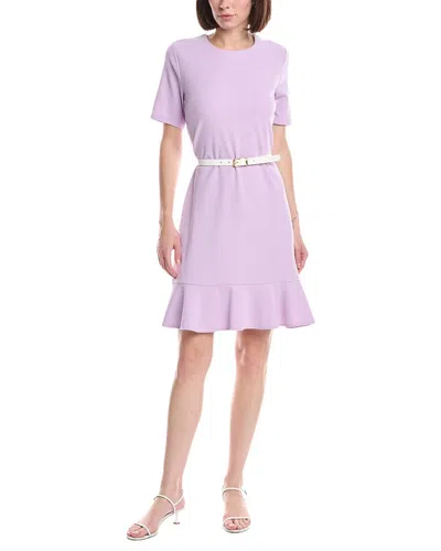 Sharagano Short Sleeve Sheath Dress In Purple