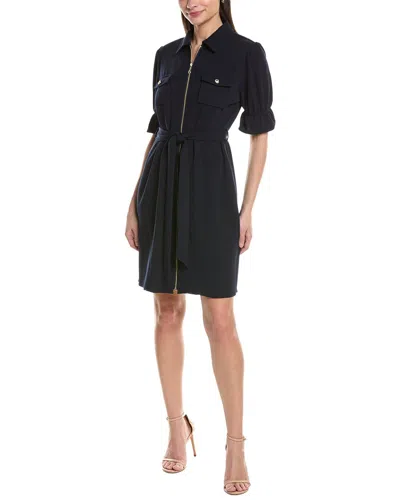 Sharagano Short Sleeve Shirtdress In Black