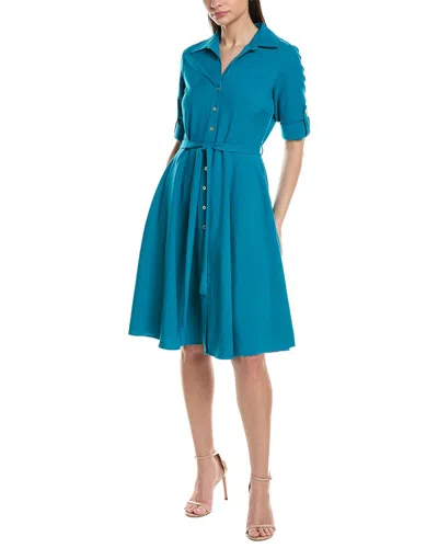 Sharagano Short Sleeve Shirtdress In Multi
