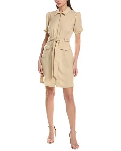 Sharagano Short Sleeve Shirtdress In Brown