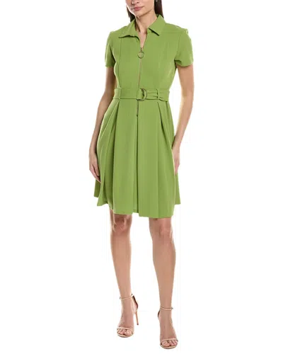 Sharagano Short Sleeve Shirtdress In Green