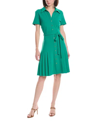 Sharagano Short Sleeve Shirtdress In Green