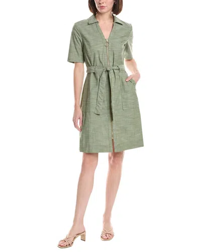Sharagano Short Sleeve Shirtdress In Green